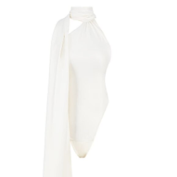 NWOT House of CB Farrah Ivory Satin Bodysuit - SIZE L+ - Picture 2 of 6